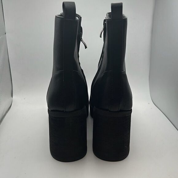 CUSHIONAIRE Women's platform block heel boot +Memory Foam 9.5 WIDE BLACK - Picture 4 of 7